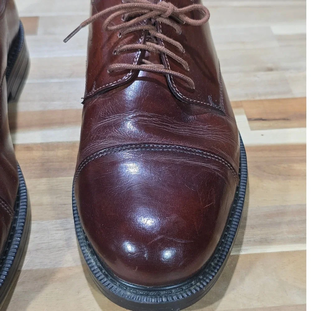 Giorgio Brutini Cap Toe‎ Derby Oxfords Size 10 M Brown Leather Dress Shoes